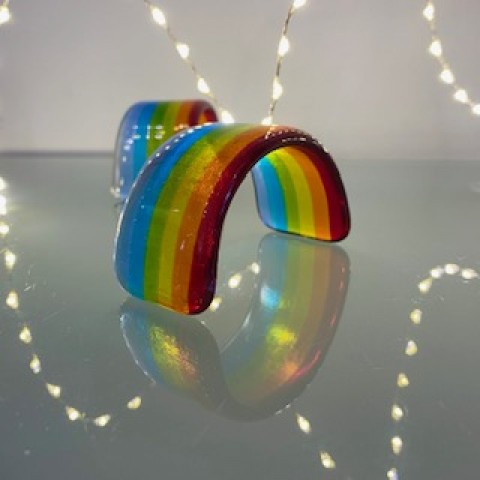 Glass Rainbow Wee Dinky Curve - Made in Scotland Glass Rainbow Wee Dinky Curve - Made in Scotland